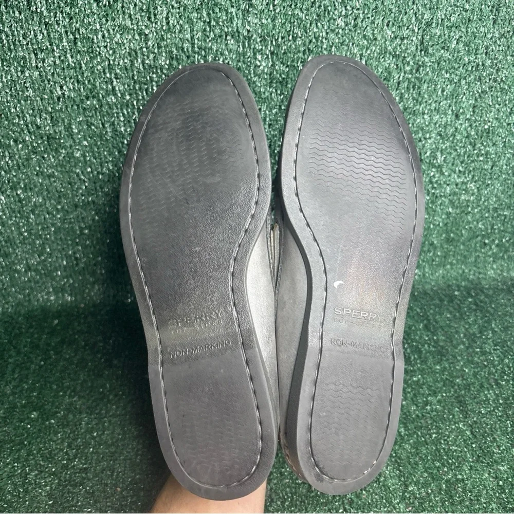Sperry Top-Sider Men’s Gray Leather‎ Moccasin Boat Shoes Size 8.5